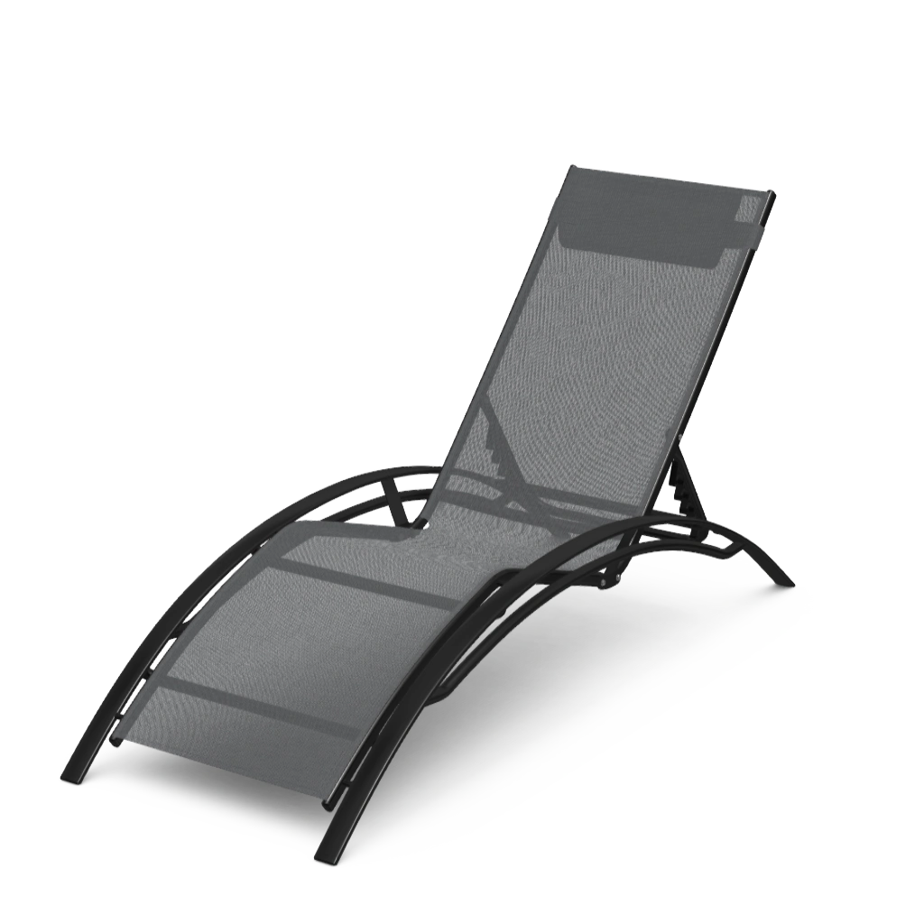 Aluminium ligstoel met verstelbare rugleuning
