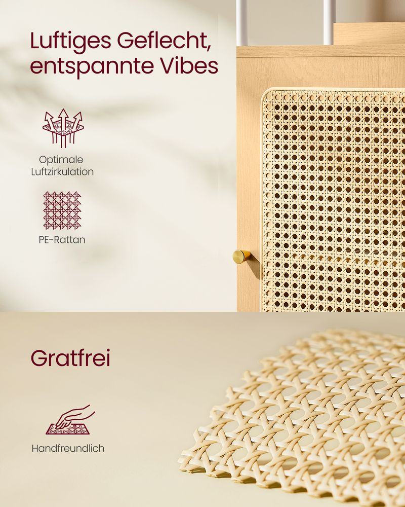 Boho Charm Rotan Plank - Eiken Beige-Parelwit