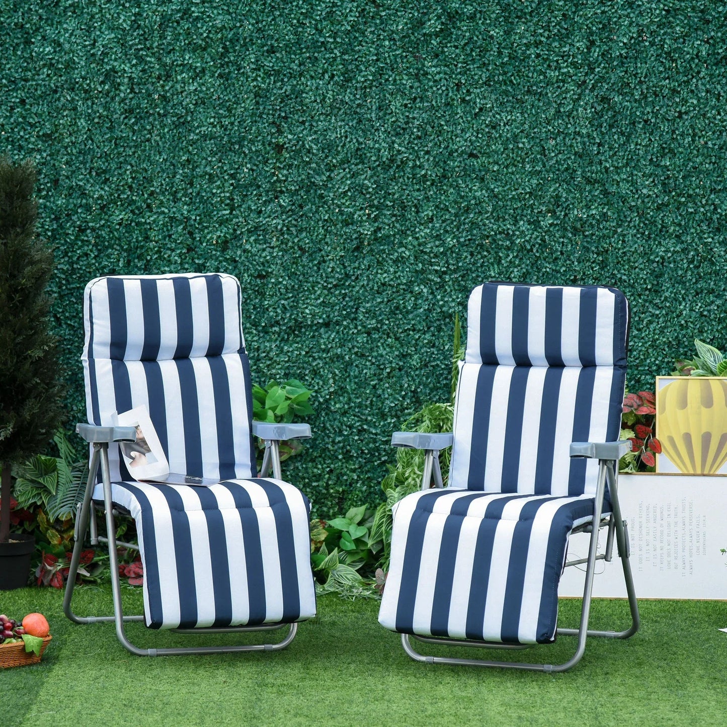 Adjustable Backrest Foldable Garden Loungers - Egyptian Queen storeGarden loungers
