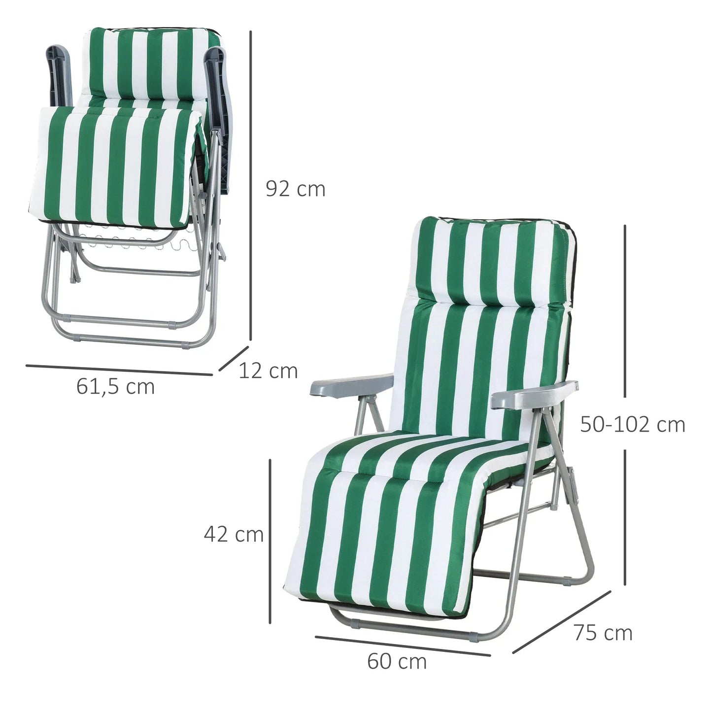 Adjustable Backrest Foldable Garden Loungers - Egyptian Queen storeGarden loungers