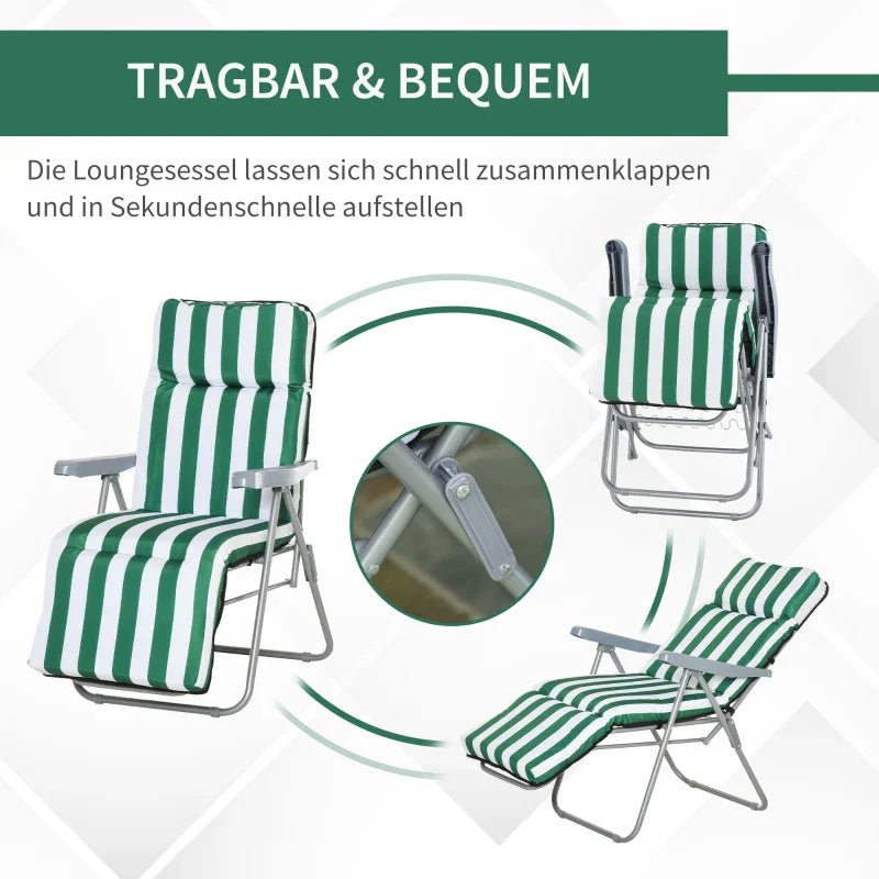 Adjustable Backrest Foldable Garden Loungers - Egyptian Queen storeGarden loungers