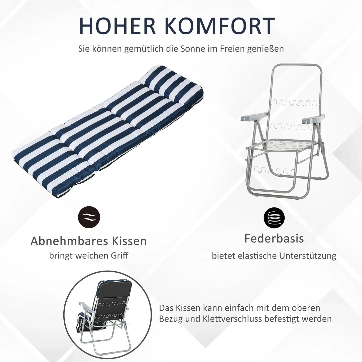 Adjustable Backrest Foldable Garden Loungers - Egyptian Queen storeGarden loungers