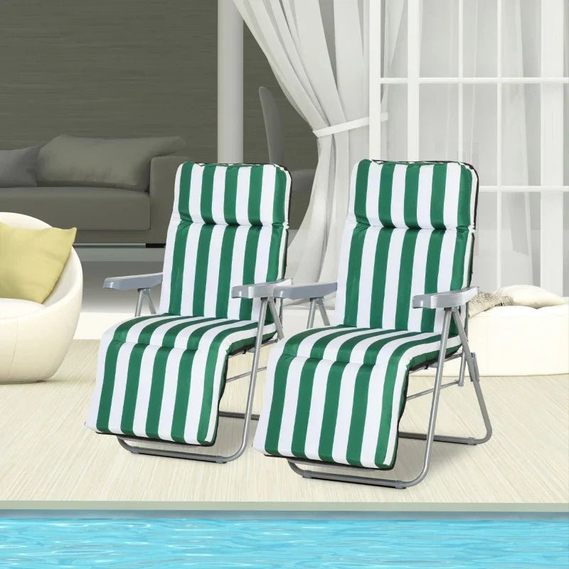 Adjustable Backrest Foldable Garden Loungers - Egyptian Queen storeGarden loungers