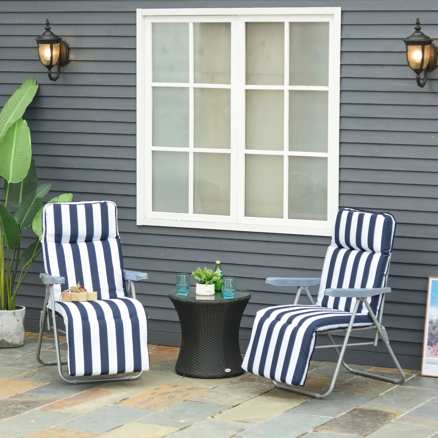 Adjustable Backrest Foldable Garden Loungers - Egyptian Queen storeGarden loungers