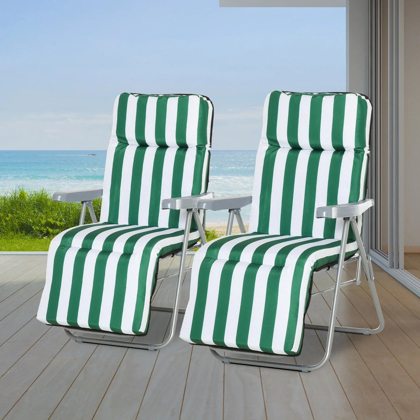 Adjustable Backrest Foldable Garden Loungers - Egyptian Queen storeGarden loungers