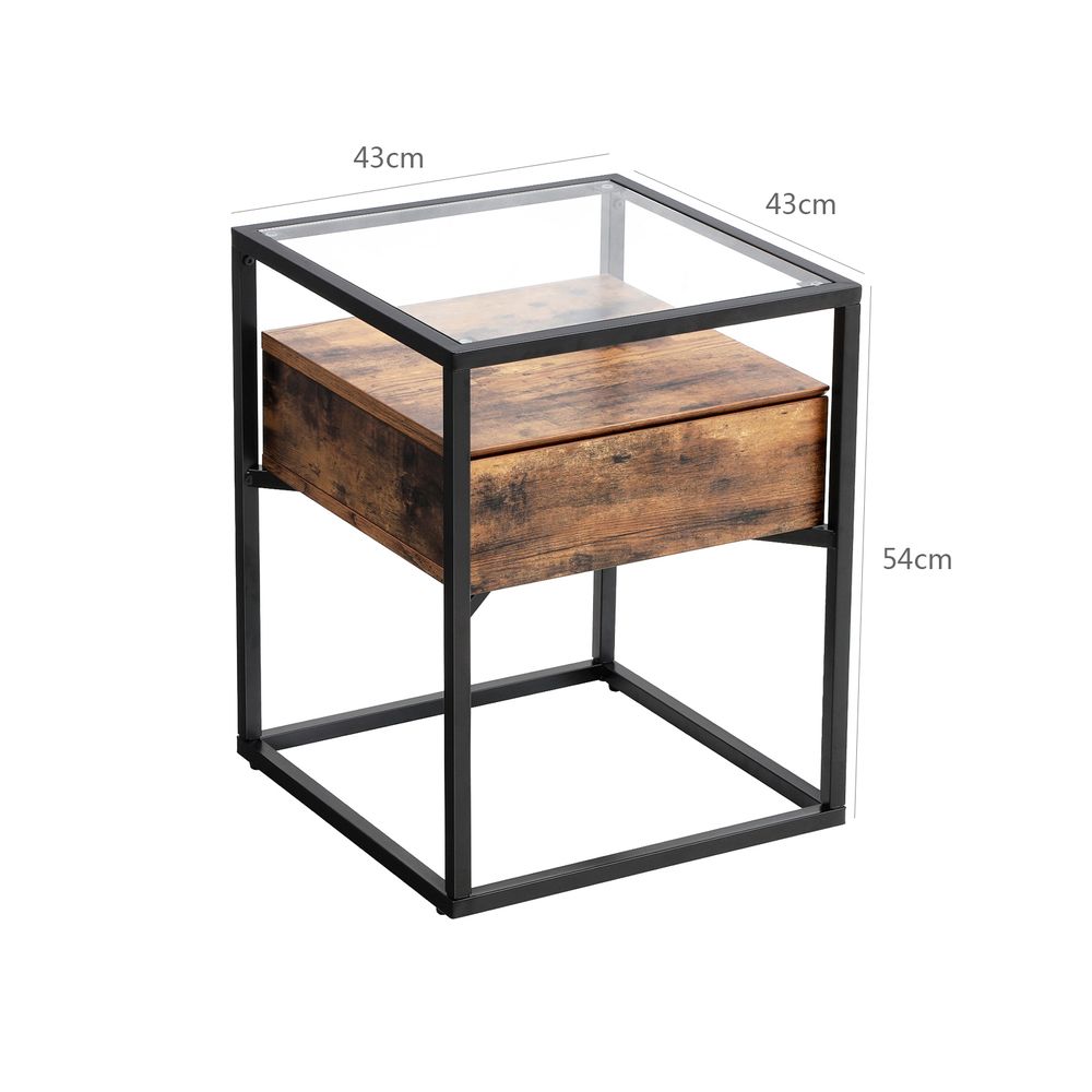 GlassCraft Industrial Side Table" - Egyptian Queen storeside table