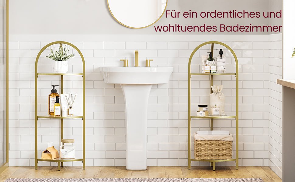 Luxury Gold Corner Shelf with Glass Shelves - Egyptian Queen storeBookcases & Standing Shelves