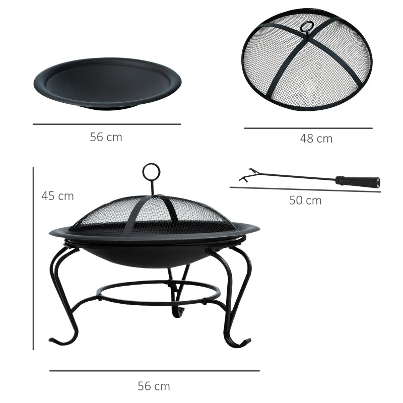 Metal Garden and Terrace Fireplace with Spark Protection Cover - Egyptian Queen storefire bowl
