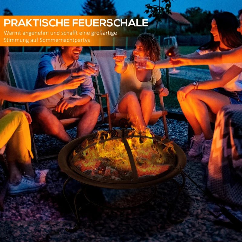 Metal Garden and Terrace Fireplace with Spark Protection Cover - Egyptian Queen storefire bowl