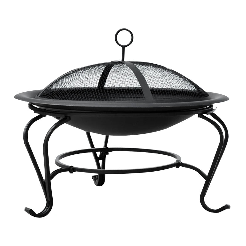 Metal Garden and Terrace Fireplace with Spark Protection Cover - Egyptian Queen storefire bowl