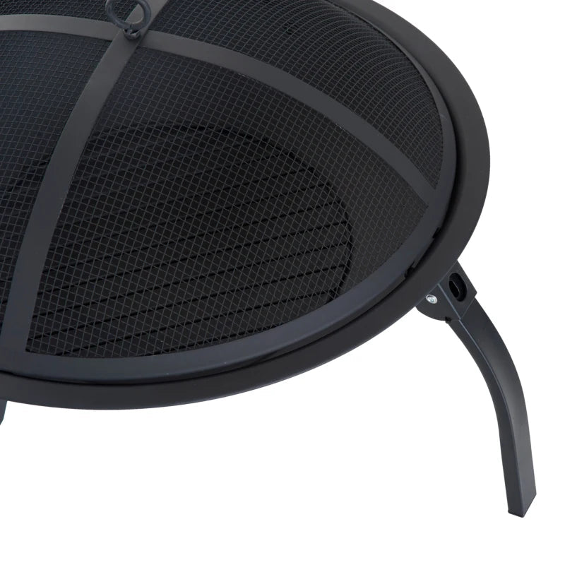 Premium Outdoor Fire Bowl with Spark Protection Cover and Foldable Legs - Egyptian Queen storeFire Bow