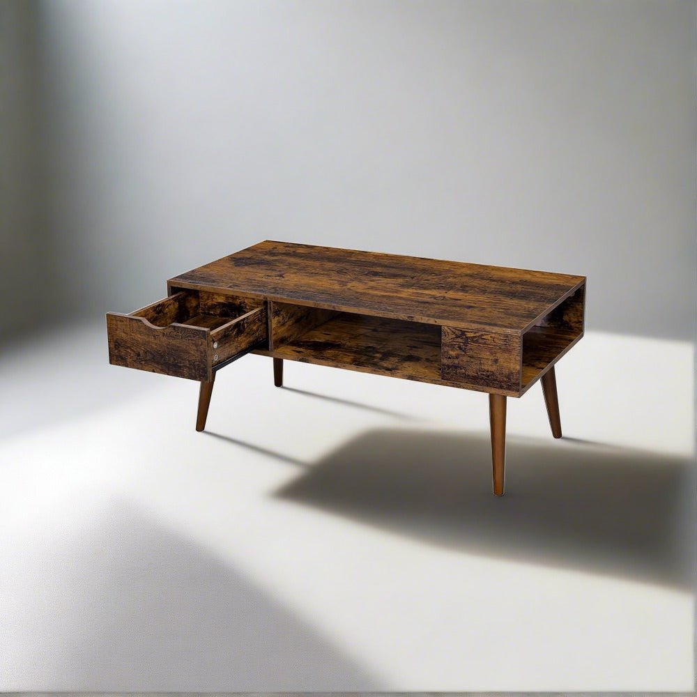 rustic wood grain finish coffee table - Egyptian Queen storecoffee table