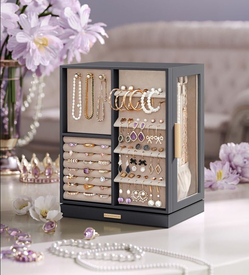 Stylish 360° Rotating 5 drawers Jewellery Box - Egyptian Queen storejewellery box