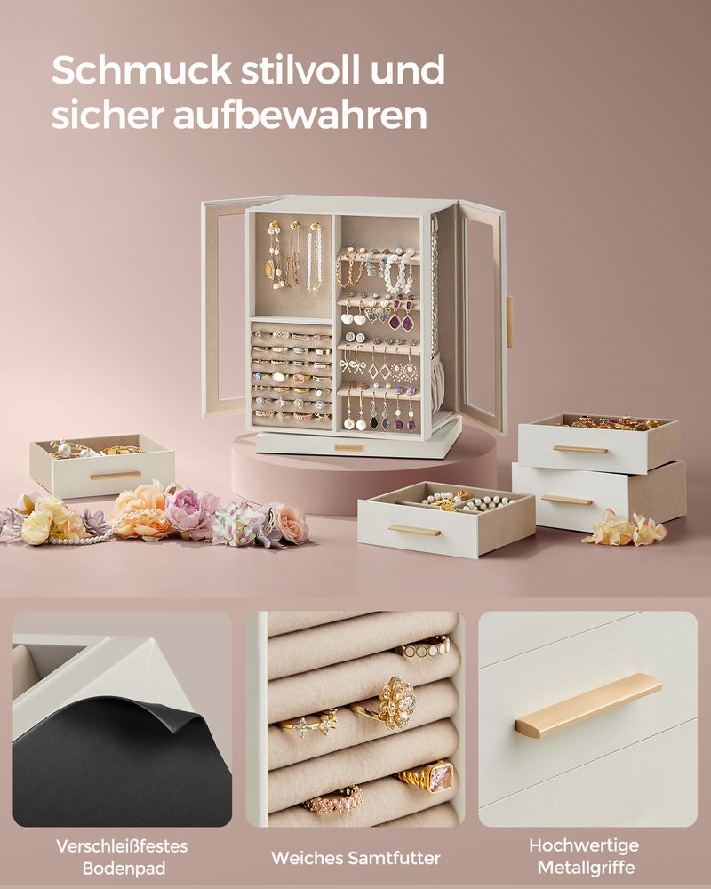 Stylish 360° Rotating 5 drawers Jewellery Box - Egyptian Queen storejewellery box