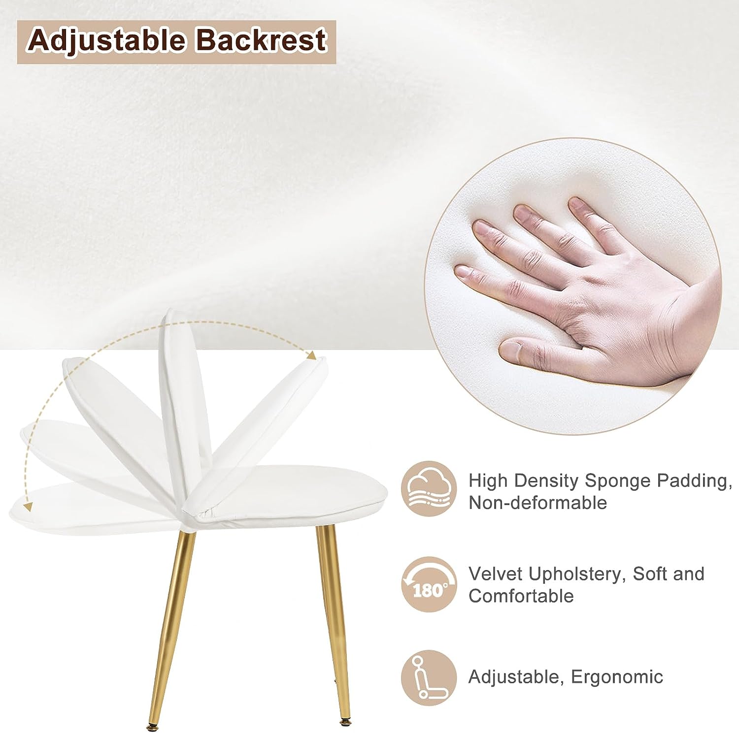 "Modern LED dressing table with velvet chair, gold accents, and ample storage, available in Gray, Cream, or Khaki – Egyptian Queen Store."