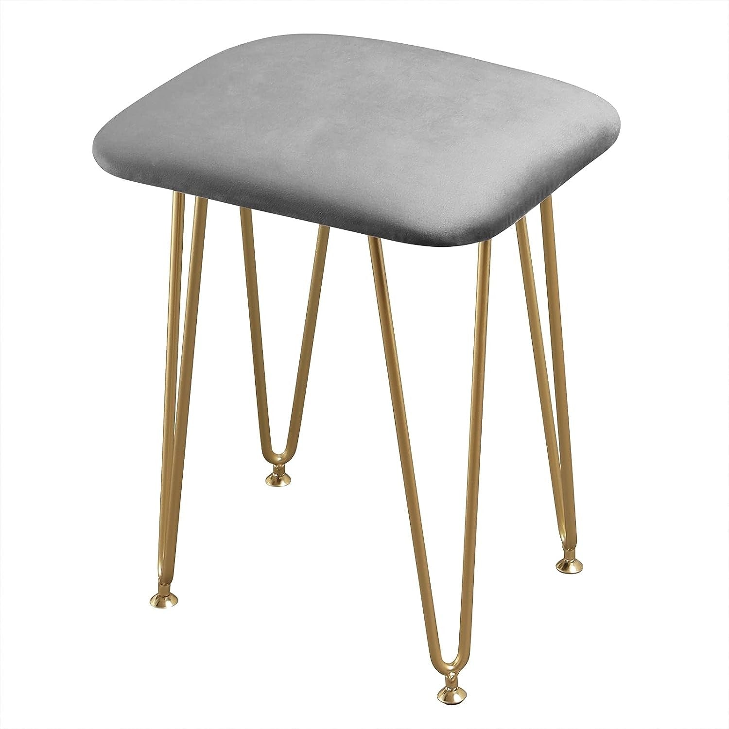 Elegant Velvet Charm Vanity Makeup Table with a large round mirror, soft velvet stool, and storage drawers in pink and gray, perfect for organizing beauty essentials.