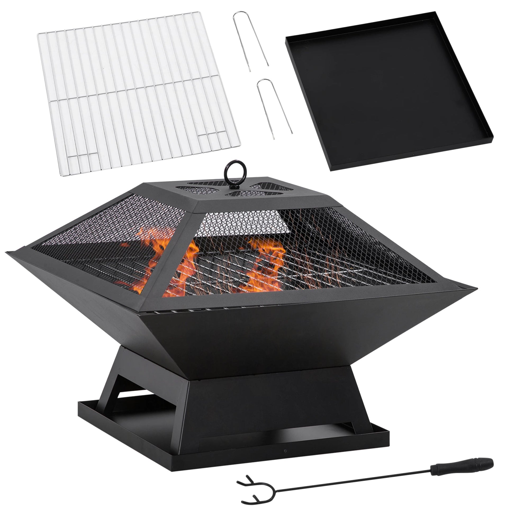 2-in-1 Fire Pit and Grill Combo - Egyptian Queen storeFire Pit & Grill