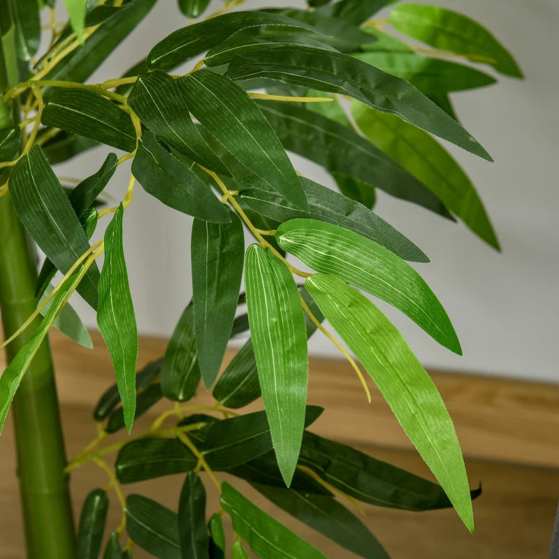 180 cm artificial bamboo tree with realistic green leaves and a sturdy black pot, perfect for home, office, or outdoor use. No watering or maintenance required.