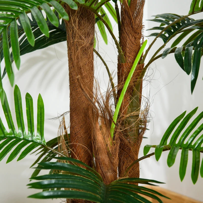 120 cm artificial palm tree with 19 realistic green leaves and a sturdy pot, ideal for bringing a tropical feel to indoor or outdoor spaces. No watering or pruning needed.

