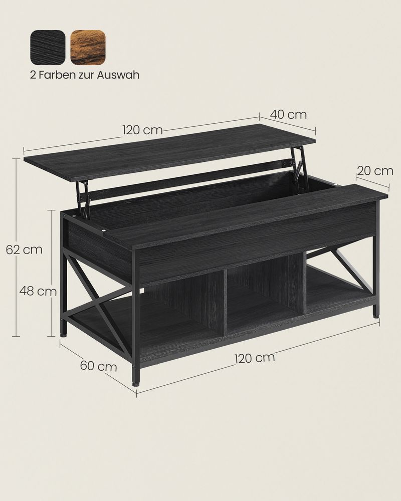 In hoogte verstelbare salontafel 