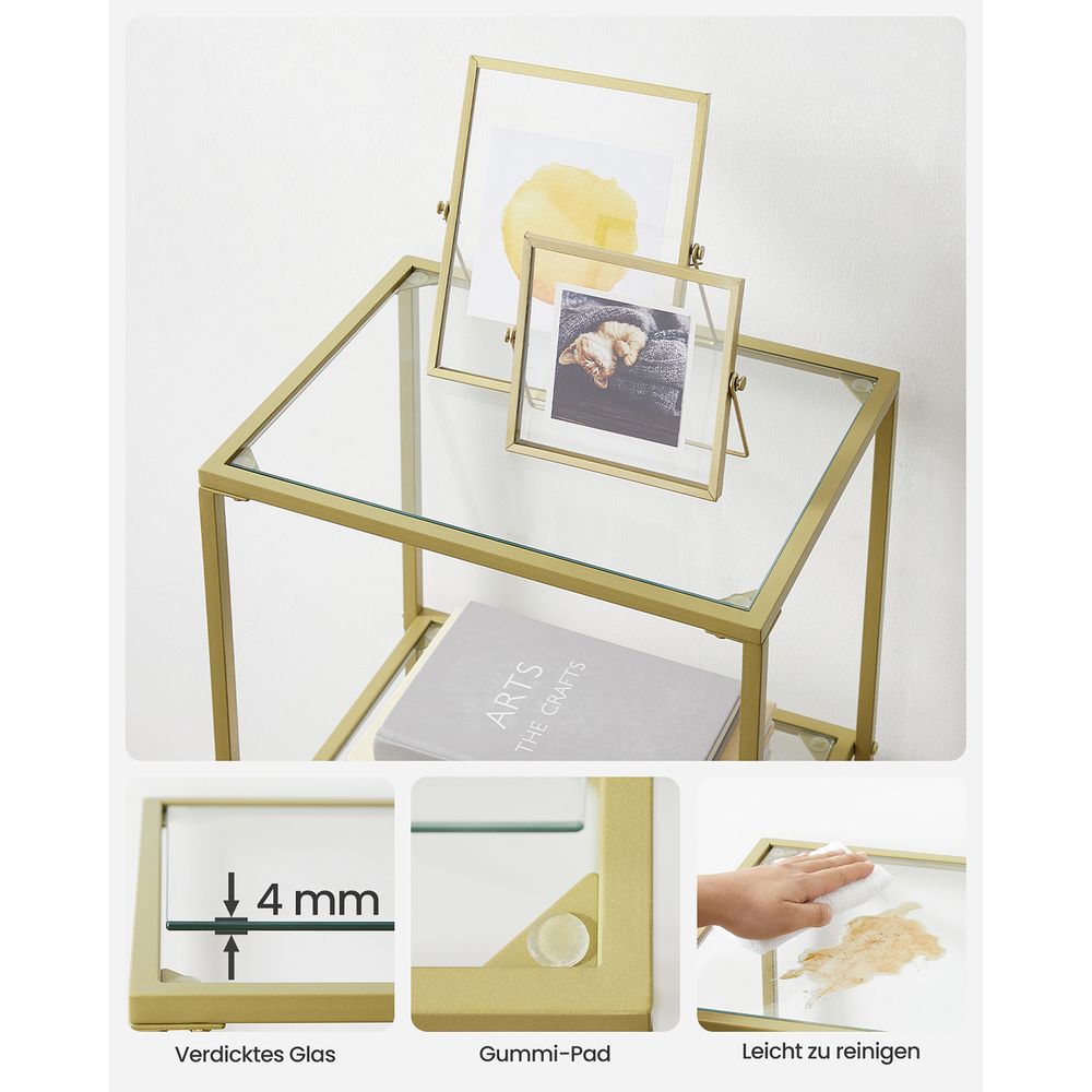 Gold Glass Shelf – 6-Tier Space-Saving Storage Rack