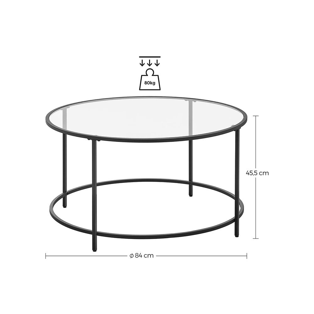 VASAGLE SONGMICS Black round coffee table - Egyptian Queen storecoffee table