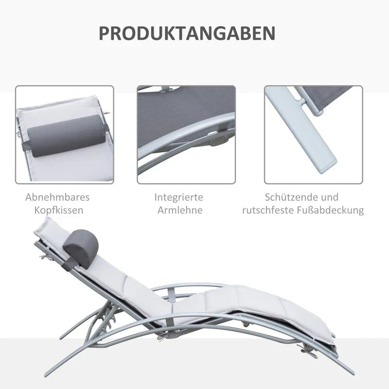Aluminium Sun Lounger with Adjustable Backrest - Egyptian Queen storeSunlounger