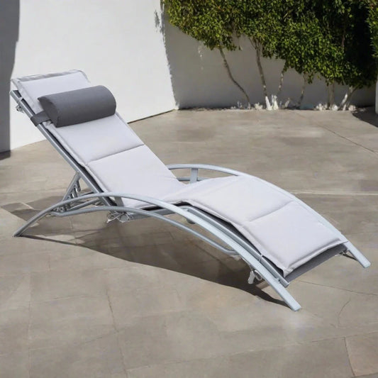 Aluminium Sun Lounger with Adjustable Backrest - Egyptian Queen storeSunlounger