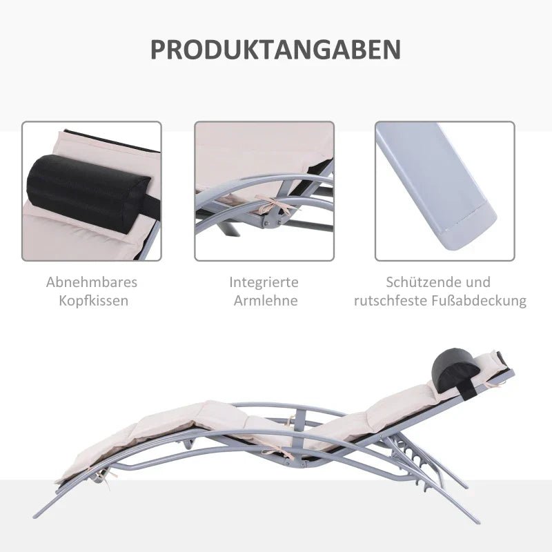 Aluminium Sun Lounger with Adjustable Backrest - Egyptian Queen storeSunlounger
