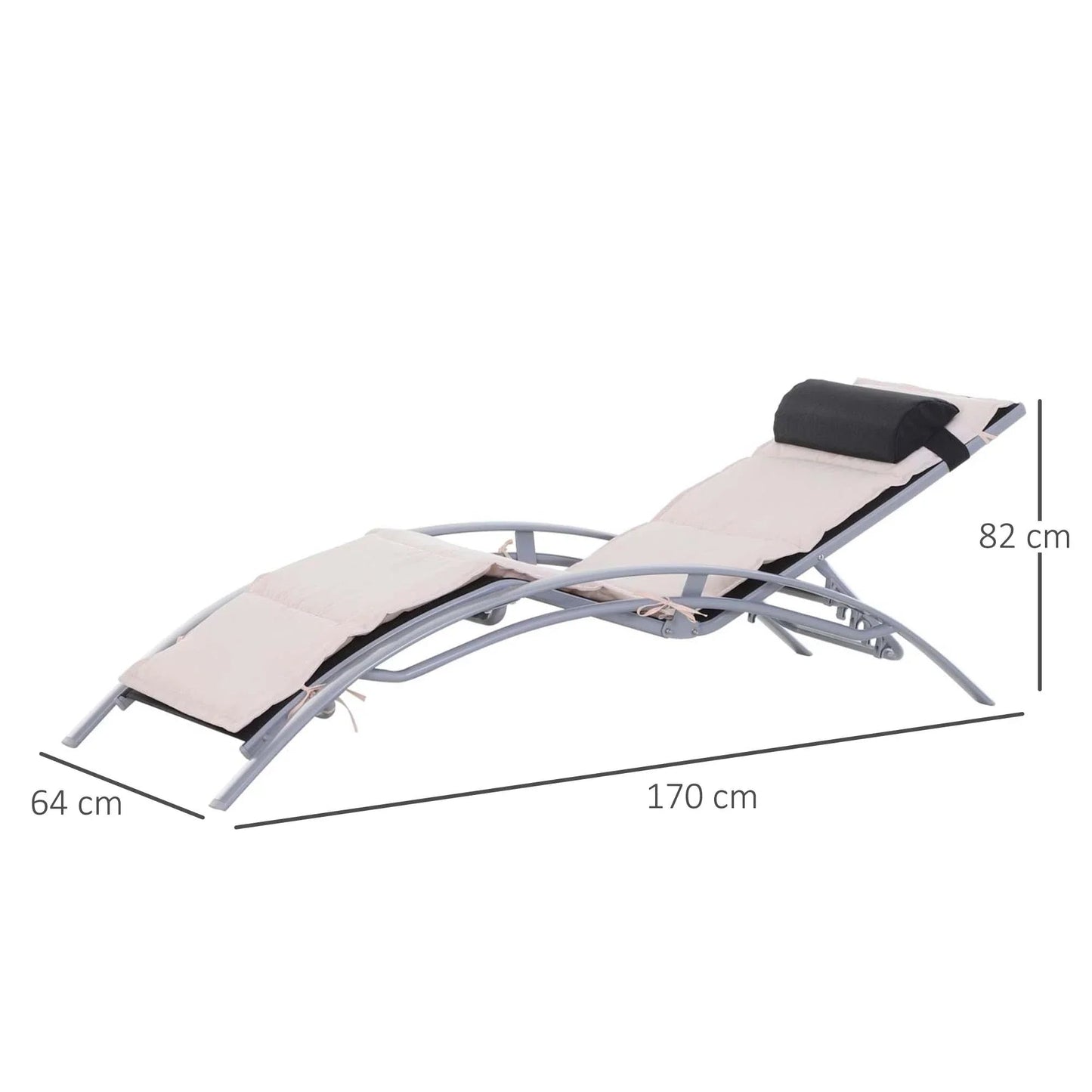 Aluminium Sun Lounger with Adjustable Backrest - Egyptian Queen storeSunlounger