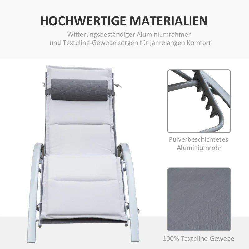 Aluminium Sun Lounger with Adjustable Backrest - Egyptian Queen storeSunlounger