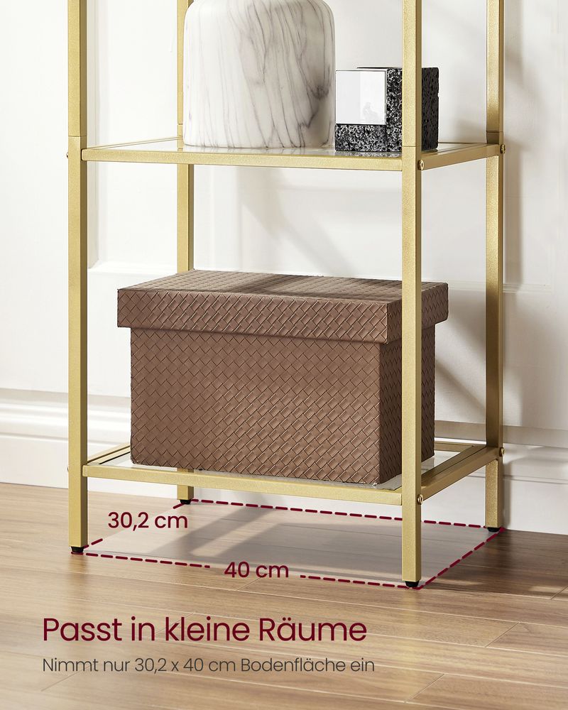 Chic Gold Steel and Glass Shelf - Egyptian Queen storeBookcases & Standing Shelves