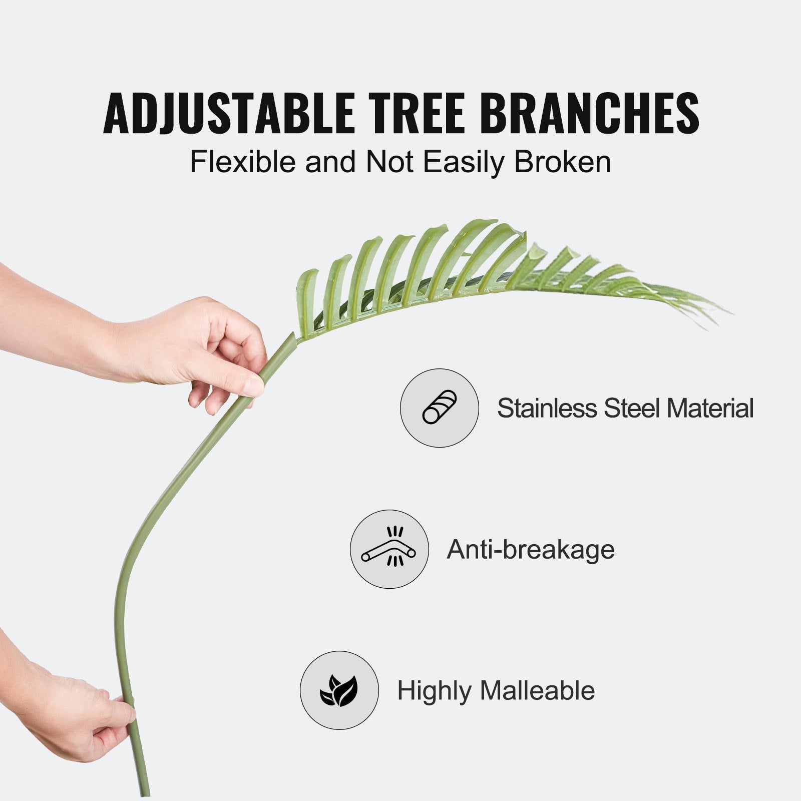 Lifelike 5 ft. tall artificial Betel Nut Palm trees made from high-quality PE material with adjustable branches. Set of 2, ideal for indoor and outdoor decoration. Features realistic leaves, trunk patterns, and moss-covered potting soil.

