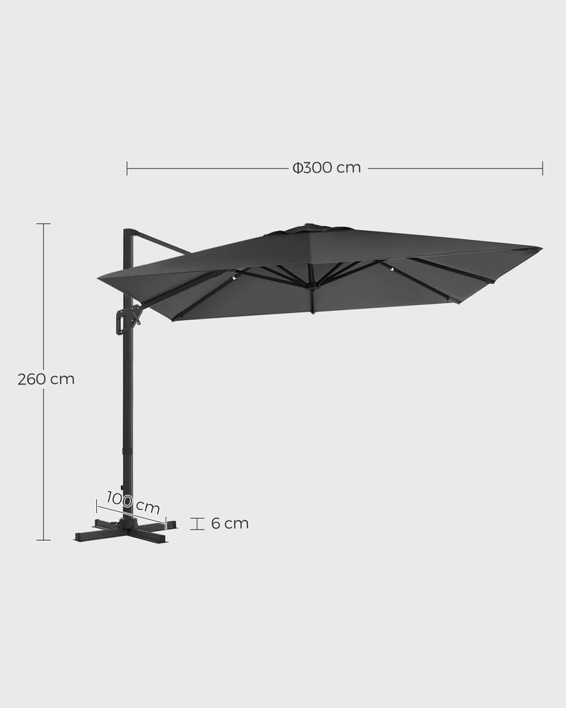 Flexibly Adjustable Cantilever parasol with UV Protection - Egyptian Queen storeparasol