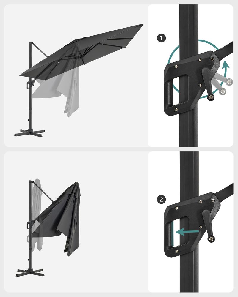 Flexibly Adjustable Cantilever parasol with UV Protection - Egyptian Queen storeparasol
