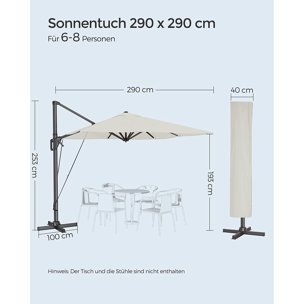 Flexibly Adjustable Cantilever parasol with UV Protection - Egyptian Queen storeparasol