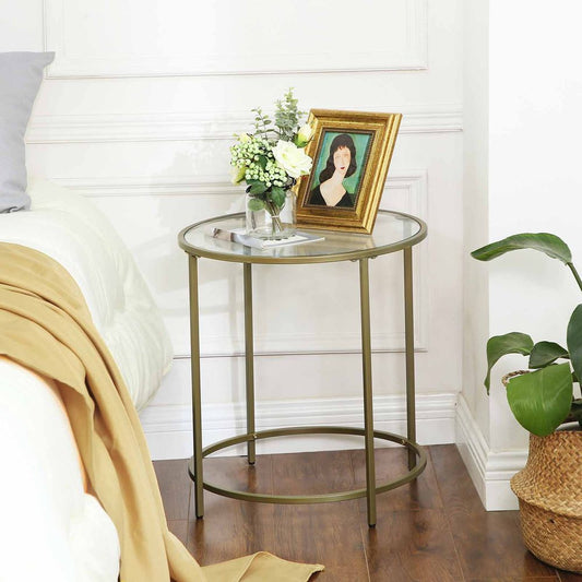 gold round side table - Egyptian Queen storeside table