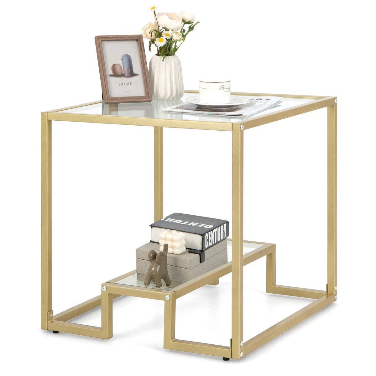 Gold Square side Table - Egyptian Queen storeside table