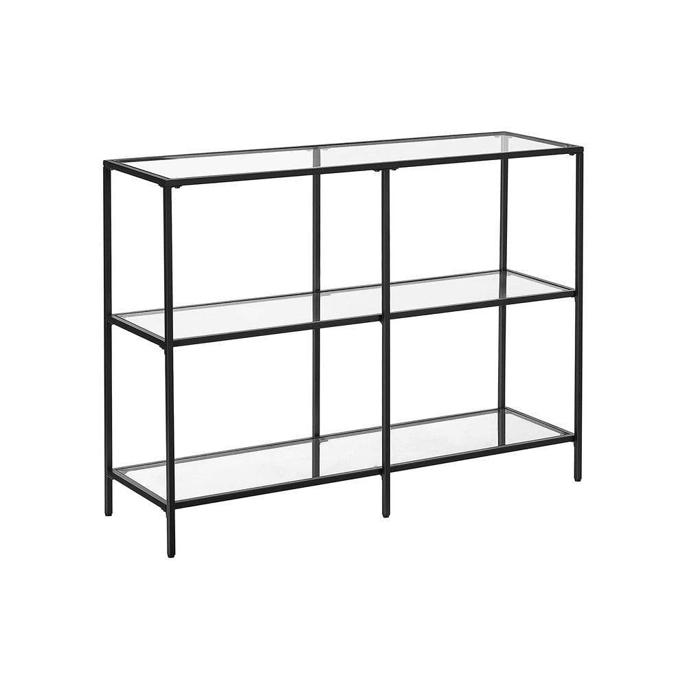 Golden 1.3m 3-Tier Tempered Glass Console Shelf – Elegant Home Storage - Egyptian Queen storeconsole table