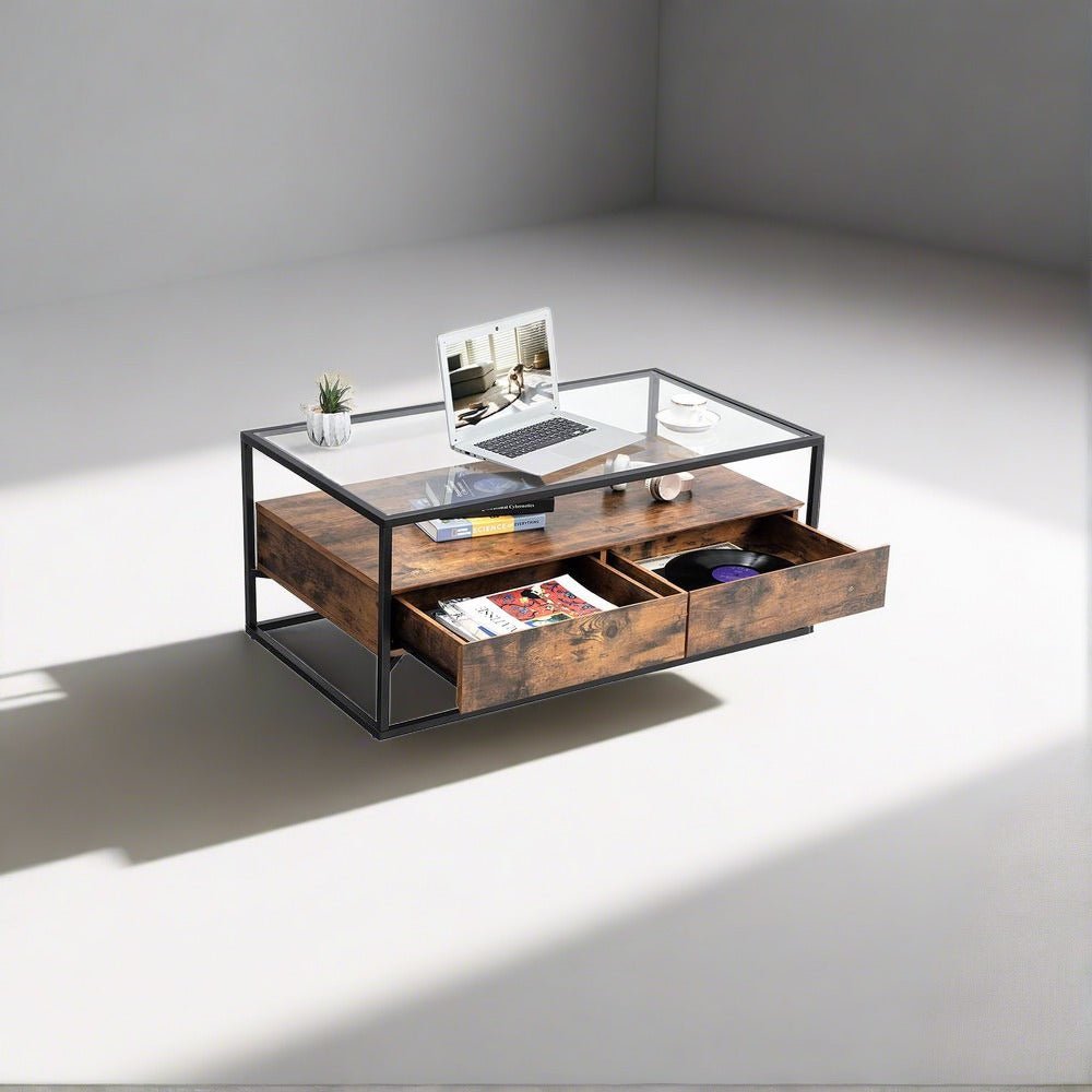 IronCraft Glass Coffee Table - Egyptian Queen storecoffee table