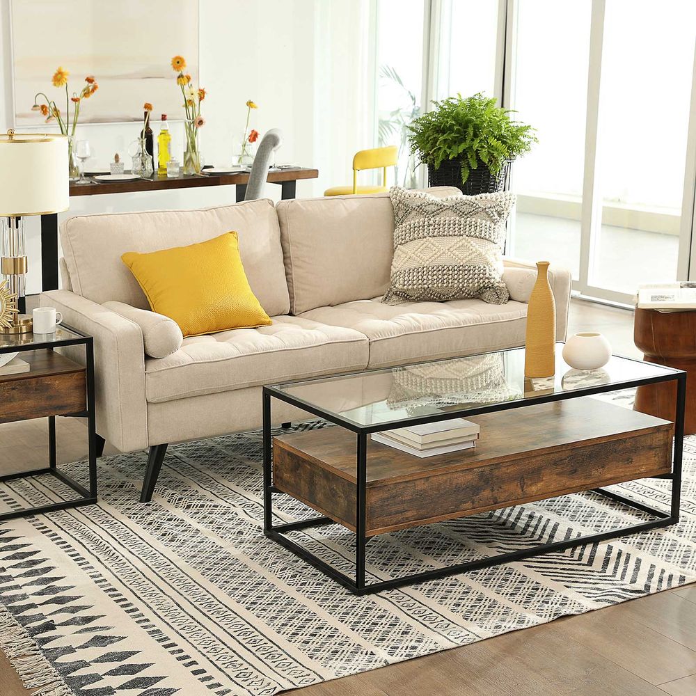 IronCraft Glass Coffee Table - Egyptian Queen storecoffee table