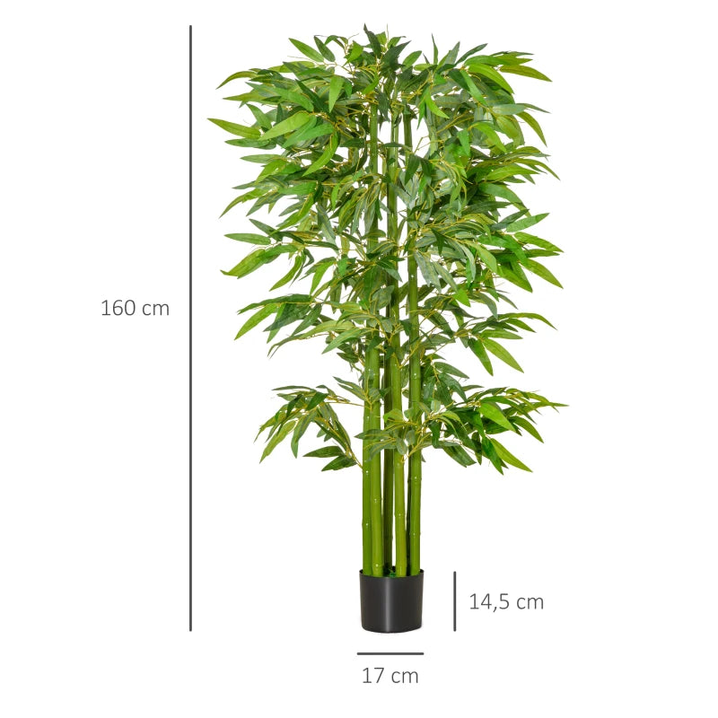 180 cm artificial bamboo tree with realistic green leaves and a sturdy black pot, perfect for home, office, or outdoor use. No watering or maintenance required.