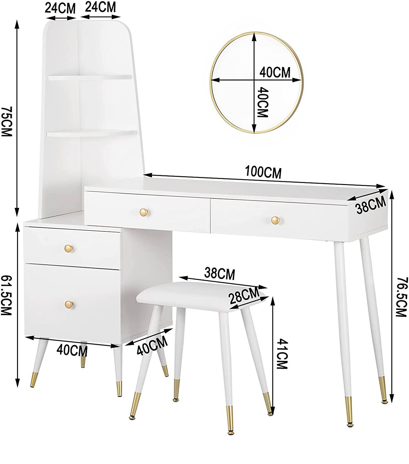MirrorElegance Vanity makeup table - Egyptian Queen storemakeup dresser