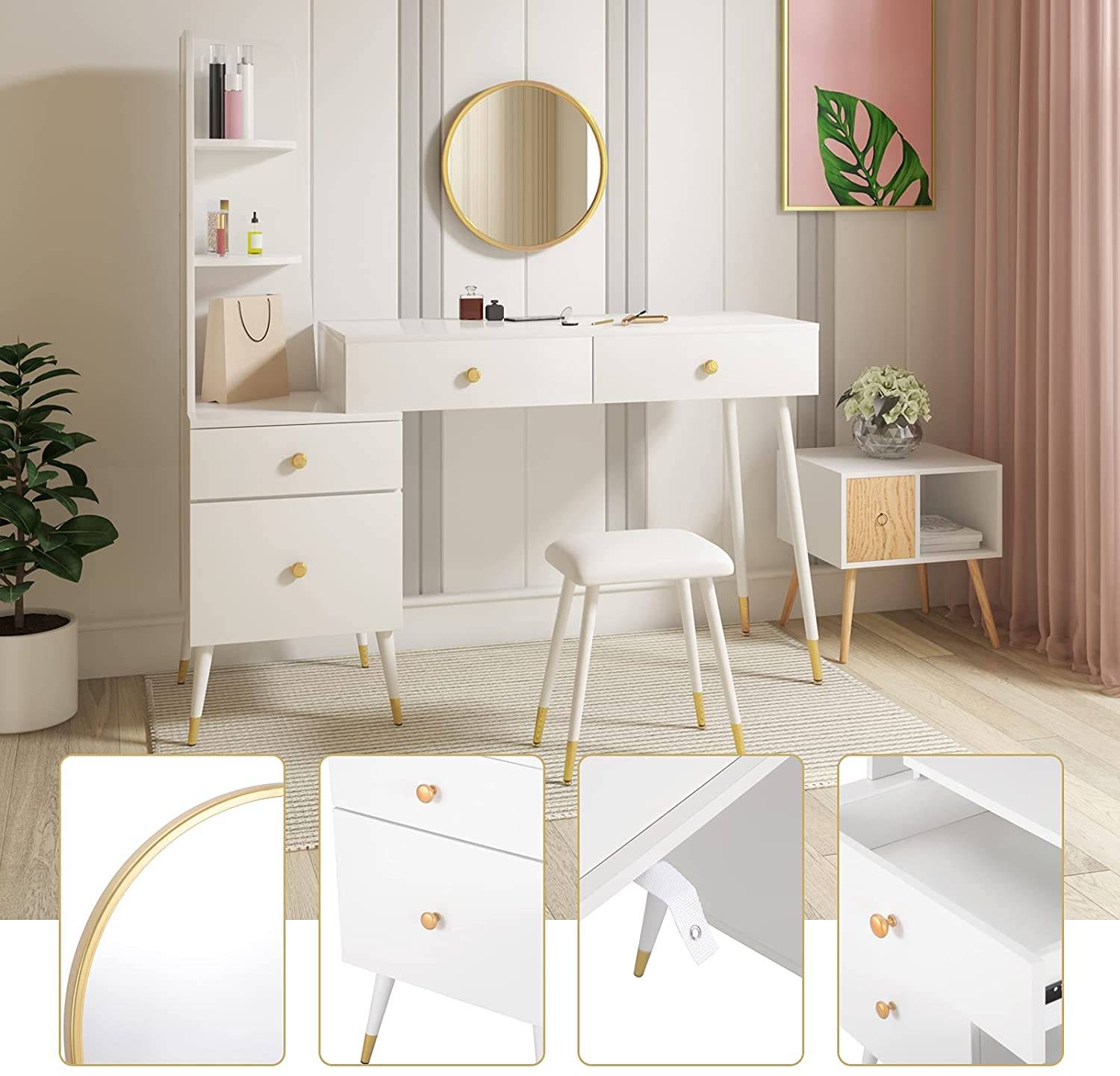MirrorElegance Vanity makeup table - Egyptian Queen storemakeup dresser