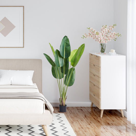 152 cm Artificial Bird of Paradise Palm Tree with lifelike foliage, adjustable branches, and a sturdy black pot. Perfect for adding tropical elegance to any space.






