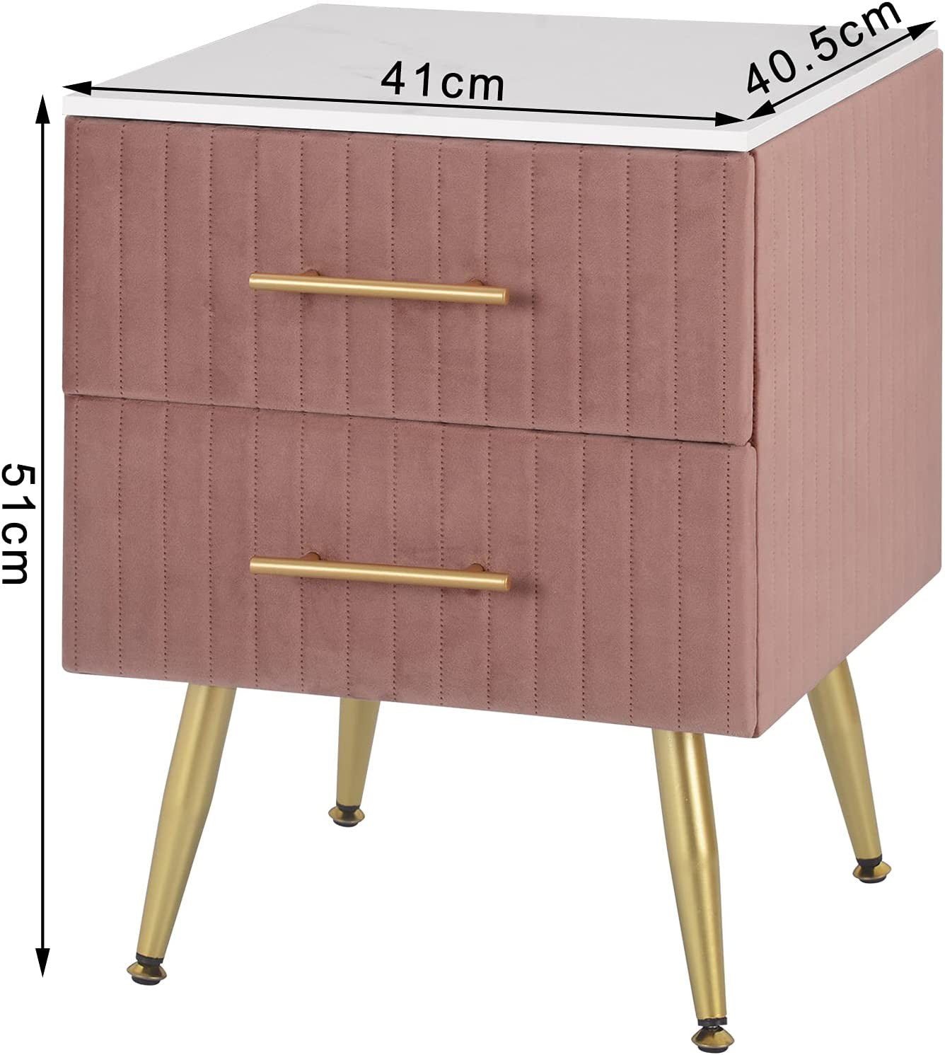 Pair of Elegant Velvet Bedside Tables - Egyptian Queen storemakeup dresser