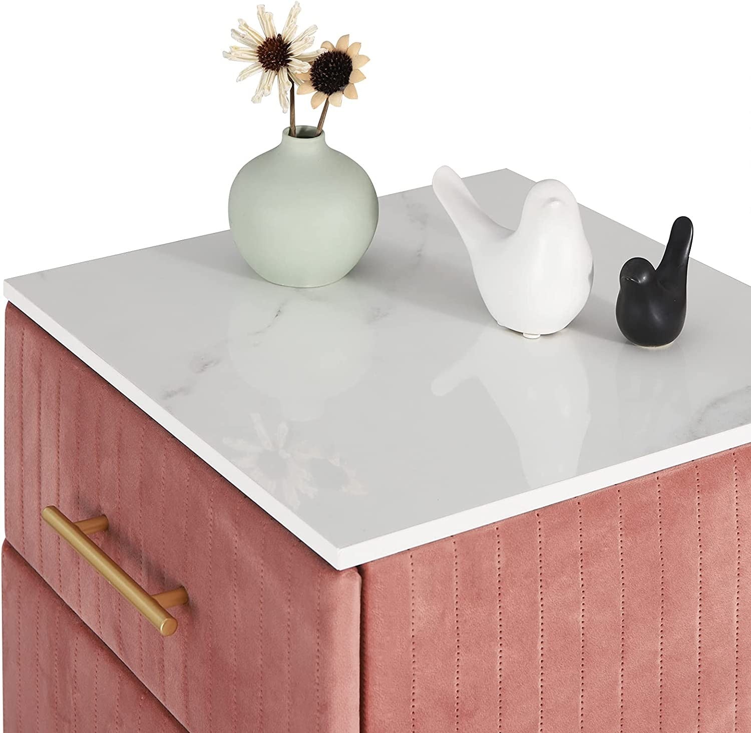 Pair of Elegant Velvet Bedside Tables - Egyptian Queen storemakeup dresser