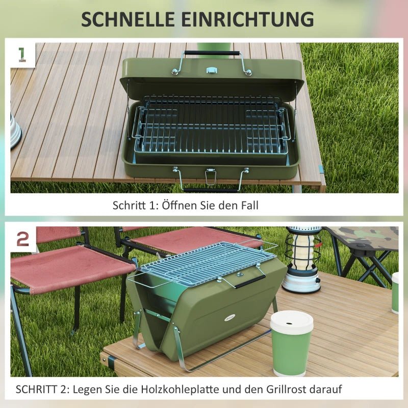 Portable Mini Grill: Compact Suitcase Design for On-the-Go Grilling - Egyptian Queen storeportable BBQ