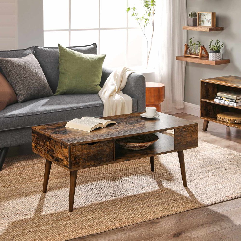 rustic wood grain finish coffee table - Egyptian Queen storecoffee table