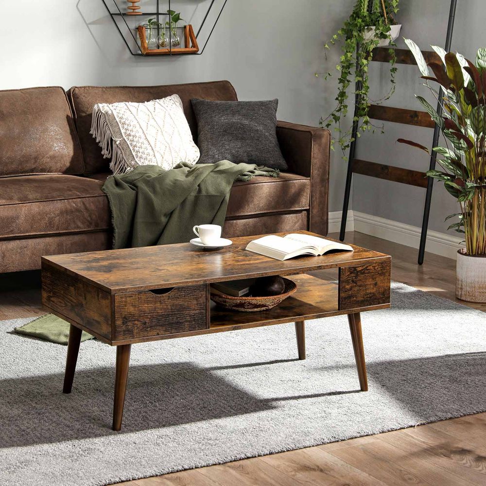 rustic wood grain finish coffee table - Egyptian Queen storecoffee table